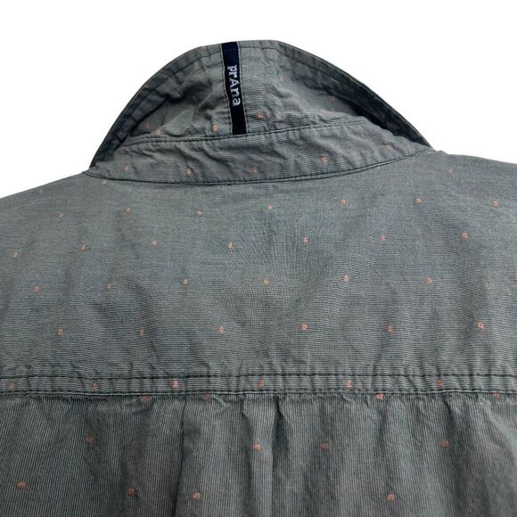 prAna Park Hill Button Shirt XXL Standard Fit Short Sleeve Organic Cotton Green - Picture 8 of 9